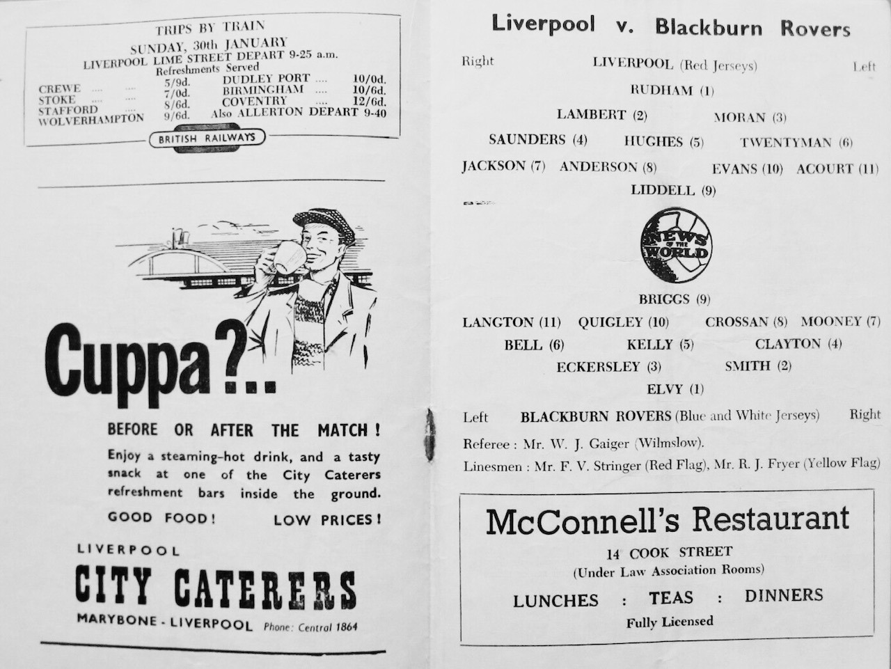 Blackburn Rovers 22 Jan 1955 LFChistory Blackburn Rovers 22 Jan 1955 LFChistory