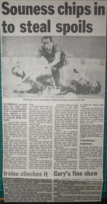 Souness chips in to steal spoils - 31 August 1983
