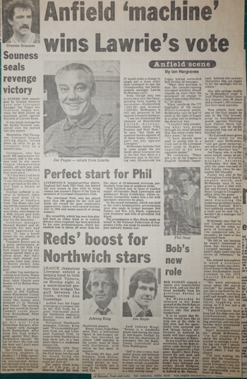 Anfield machine wins Lawrie's vote - August 1983