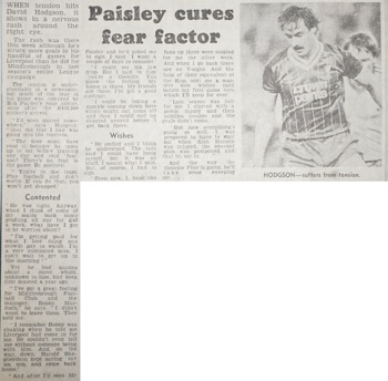 Paisley cures Hodgson's fear factor - September 1983