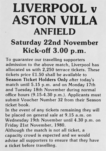 Aston Villa Ticket Sale