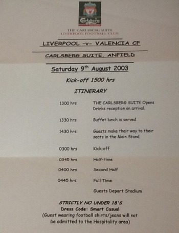 Carlsberg Suite Itinerary