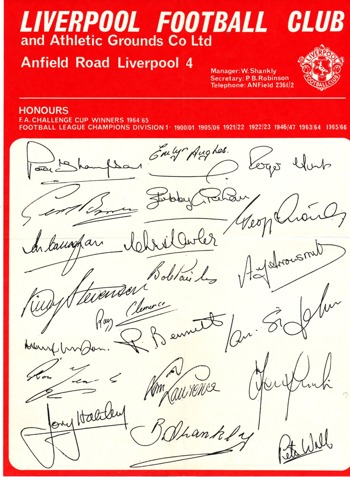 LFC Autograph sheet