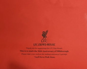 LFC Crowd Mosiac - Red Card