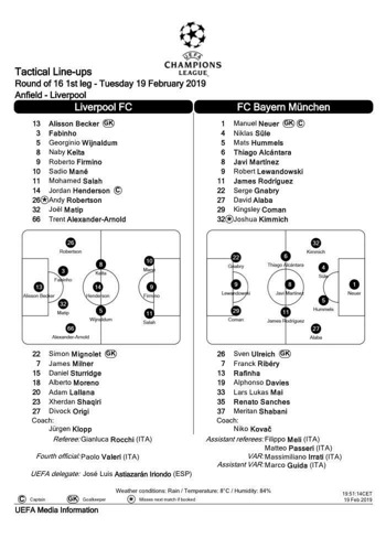 Uefa Tactical Line Ups