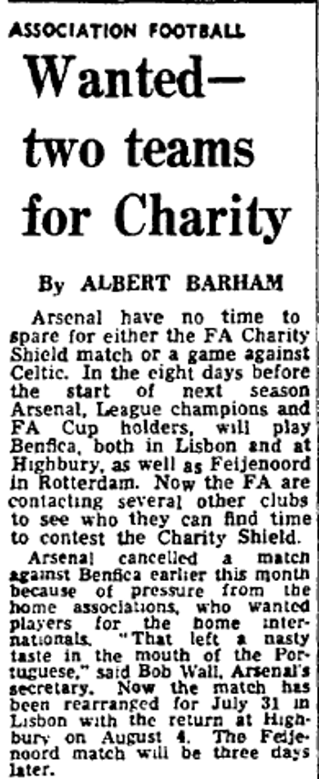 Wanted - two teams for Charity