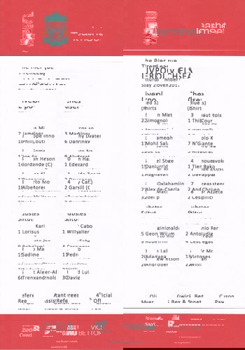 Teamsheet