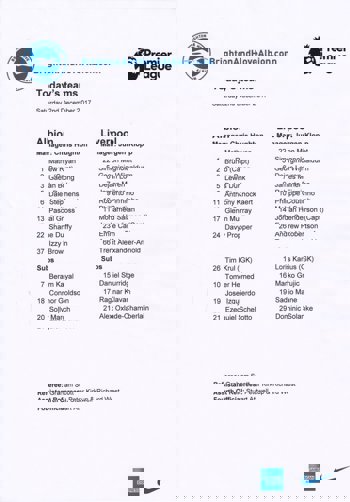 Teamsheet