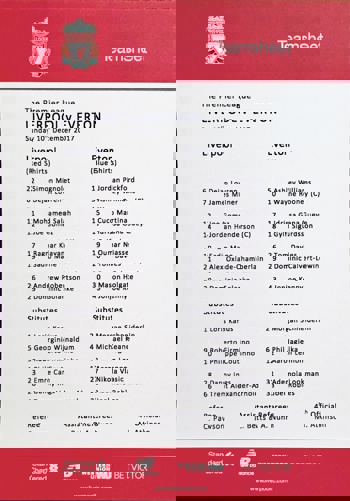 Teamsheet