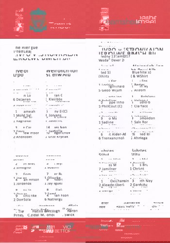 Teamsheet