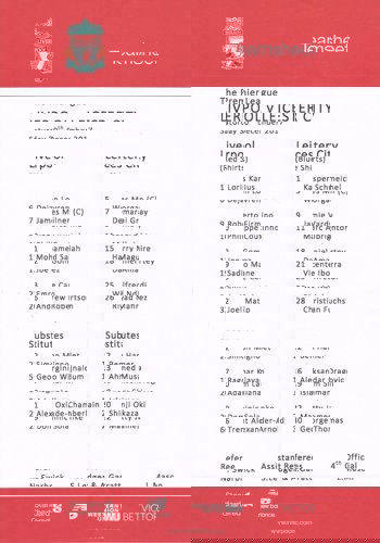 Teamsheet