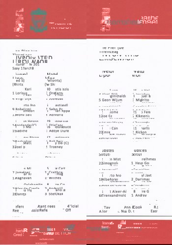 Teamsheet