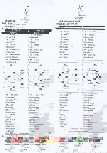 UEFA TeamSheet