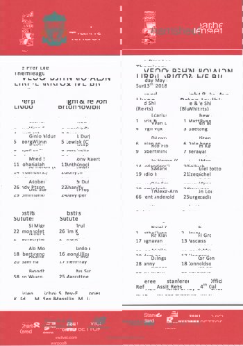 Teamsheet