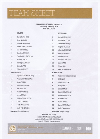 Teamsheet