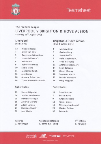 Teamsheet