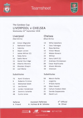 Teamsheet