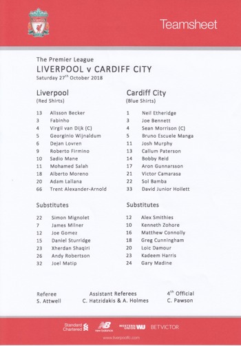 Teamsheet