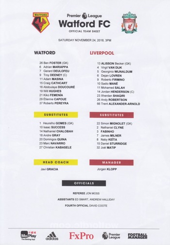 Teamsheet