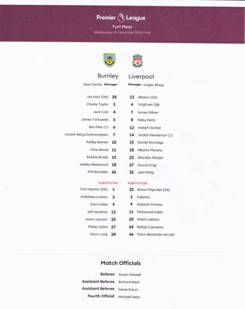 Teamsheet