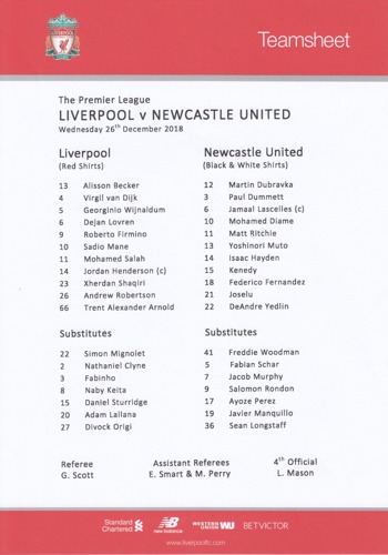 Teamsheet