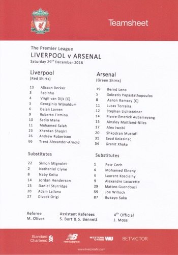 Teamsheet