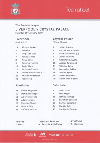 Teamsheet