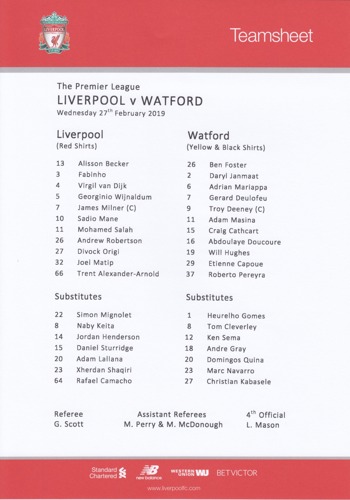 Teamsheet