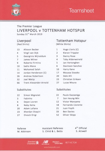 Teamsheet