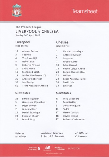 Teamsheet