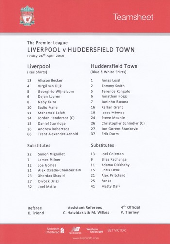Teamsheet