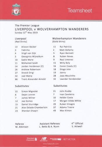 Teamsheet