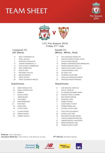 Team Sheet