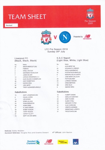 Teamsheet