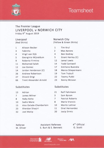 Teamsheet