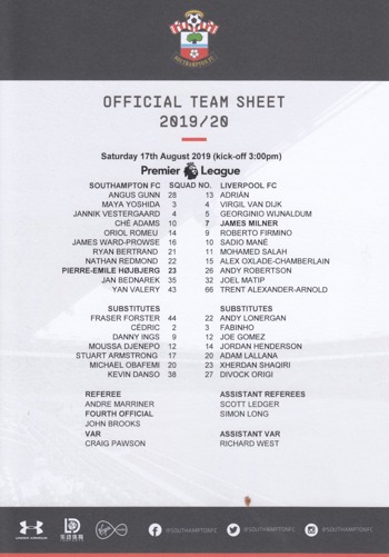 Teamsheet