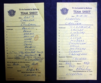 Official Team Sheets Signed By Bob Paisley & Dave Sexton