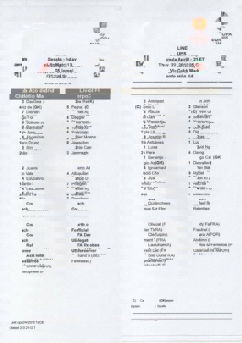 Teamsheet