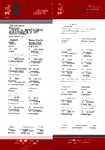 Teamsheet