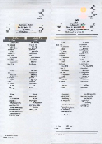 Uefa Lineups