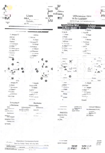 Uefa Lineups