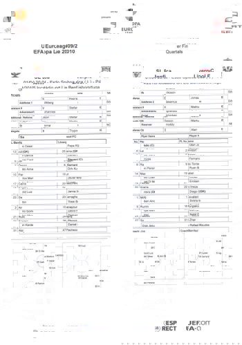 Uefa Teamsheet