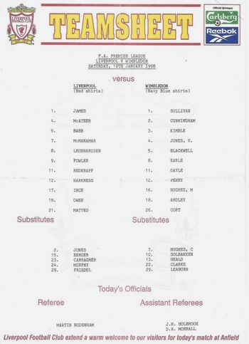 Teamsheet