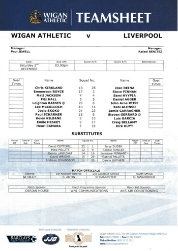 Teamsheet