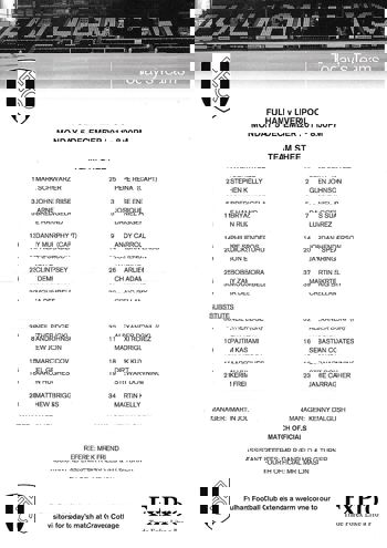 Teamsheets