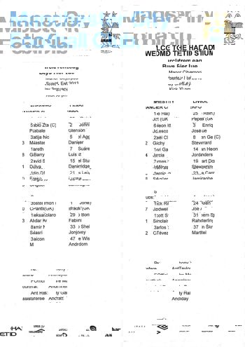 Teamsheet