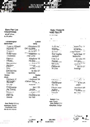 Teamsheet