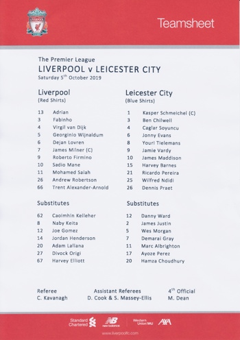 Teamsheet