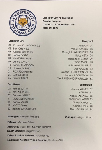Teamsheet