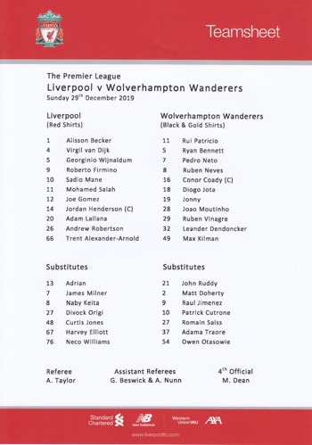 Teamsheet